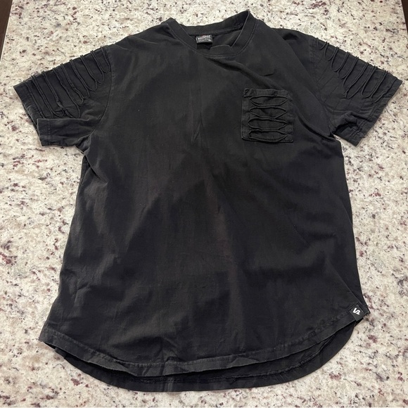 South Pole Black Distressed Pocket Tshirt Size XL Men’s Streetwear 100% Cotton - Picture 1 of 9